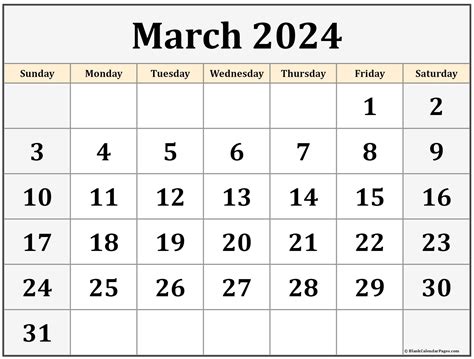 March 2024 calendar | free printable calendars