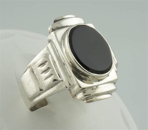 Round Onyx Ring in Sterling Silver - QVC4Diva