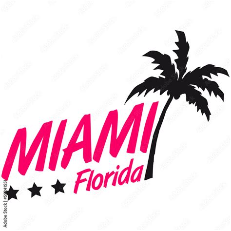 Miami Florida Palm Logo Stock Illustration | Adobe Stock