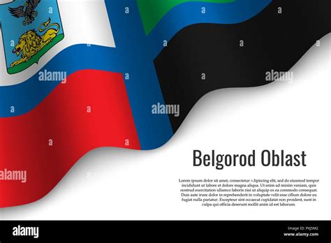 waving flag of Belgorod Oblast is a region of Russia on transparent ...