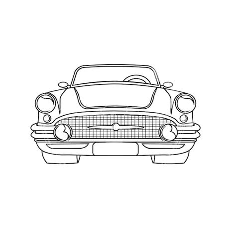 Classic Car/vehicle Front View Line Drawing/illustration SVG - Etsy ...