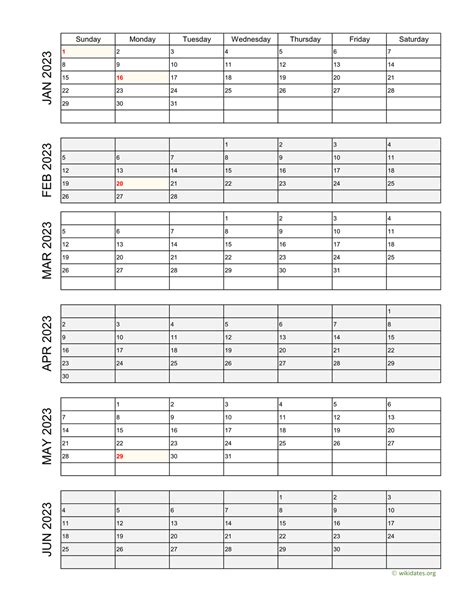 Printable 2023 Calendar | WikiDates.org