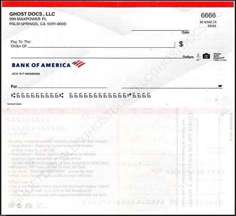 Bank Of America Personal Check | Creative cv template, American express ...