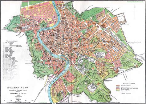 Street Map of Rome circa 1885