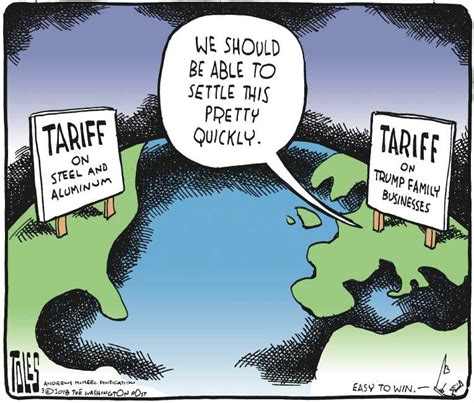 Political Cartoon on 'Tariff Threat Shocks Market' by Tom Toles ...