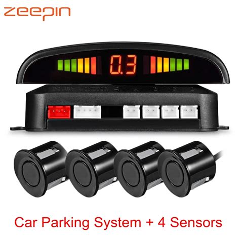 Car Parking Sensor with 4 Sensors Auto Parktronic LED Reversing Backup ...