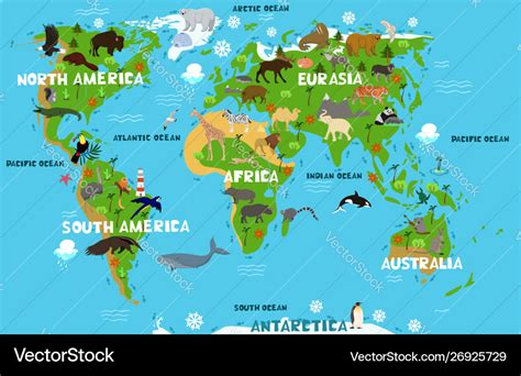 World Map Continents For Kids