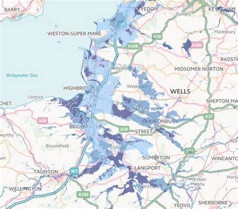 Somerset Levels Flooding Map