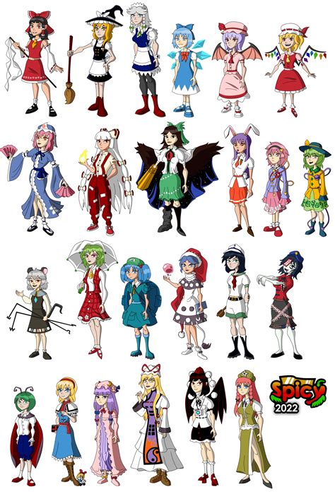 Here is all 24 characters I've drawn for my Touhou x Ben 10 crossover ...