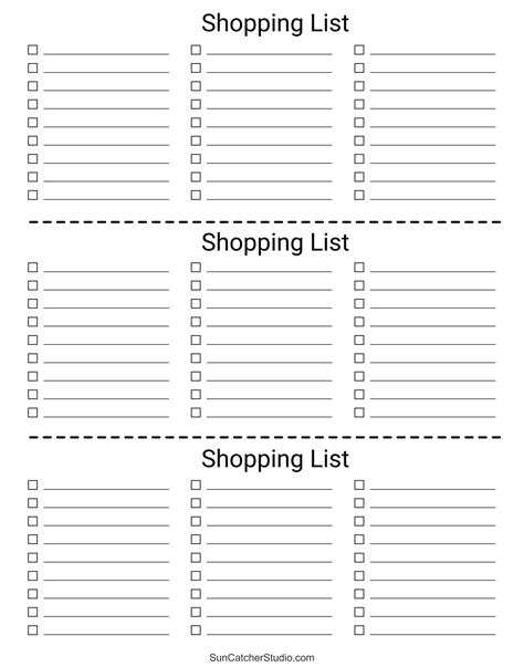 Blank Grocery Shopping List Template – Rebeccachulew.com