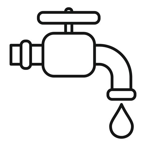 Water tap icon, outline style 14676613 Vector Art at Vecteezy