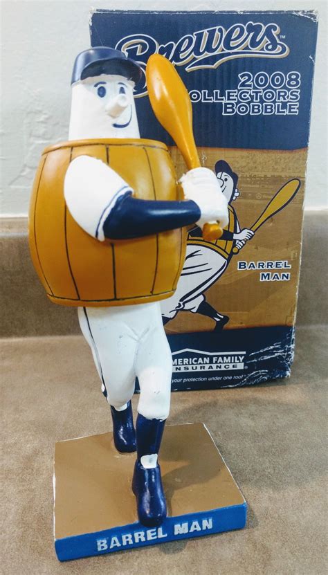 Milwaukee Brewers Mascot, Barrel Man, Bobblehead | Bobble head, Mascot ...