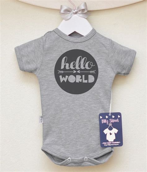 Hello World Baby Bodysuit. Cute Baby Clothes. Baby T- Shirt with ...