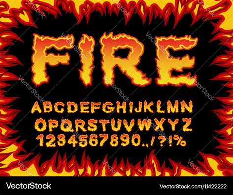 Fire Alphabet Fonts