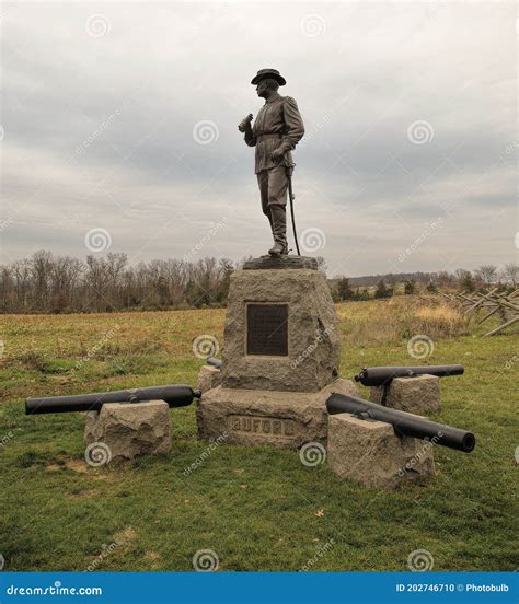 Maj. Gen. John Buford Statue On Gettysburg Battlefield Stock Photo ...