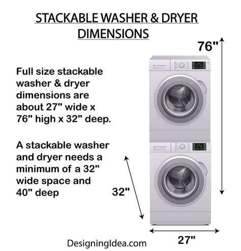 Washer and Dryer Dimensions (Size Guide) | Stackable washer and dryer ...