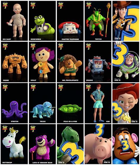 Toy Story 3 characters | Toy story characters, Toy story 3, Character ...