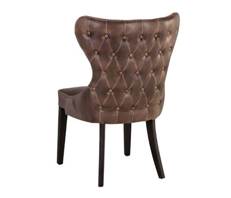 Brown Faux Leather Restaurant Dining Chair