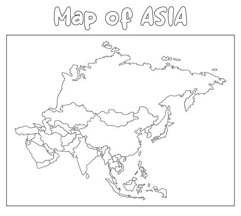 6 Best Images of Black And White Printable Map Of Asia - Black and ...