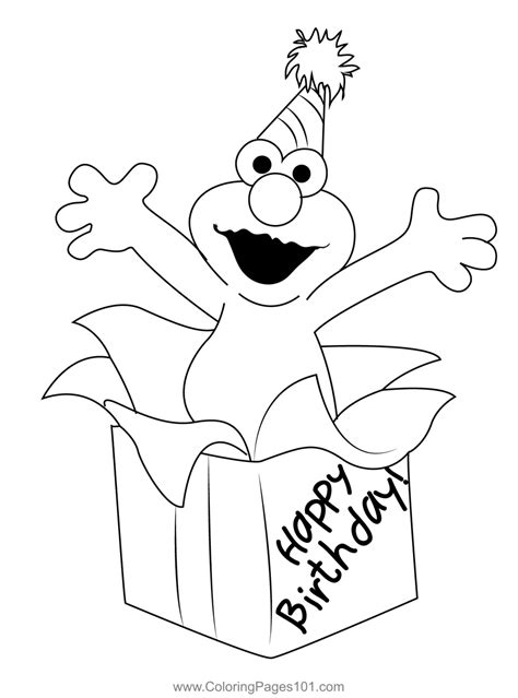 Elmo Happy Birthday Coloring Page for Kids - Free Elmo Printable ...