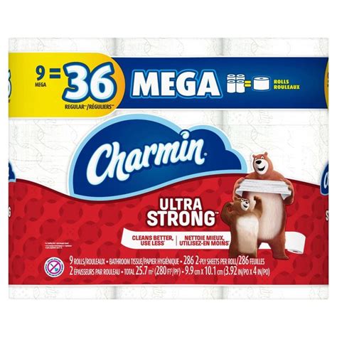 Charmin Ultra Strong Toilet Paper - 9 Mega Rolls | Charmin, Toilet ...