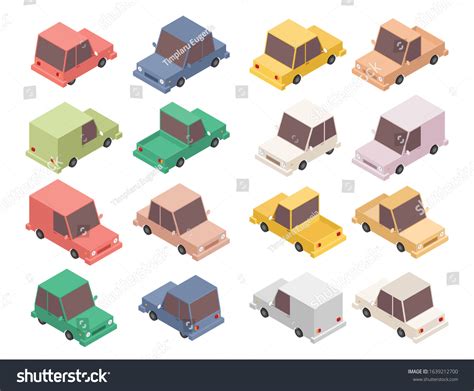 Isometric Car Set Vector Illustration Isolated Stock Vector (Royalty ...