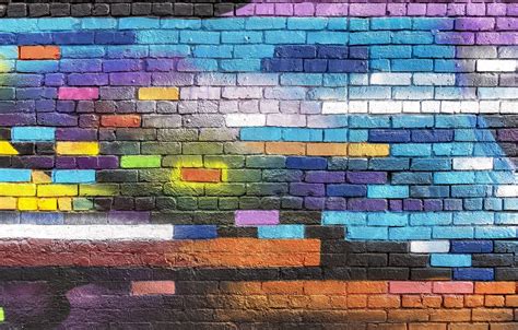 Wallpaper colorful, wallpaper, wall, graffiti, textures, paint, brick ...