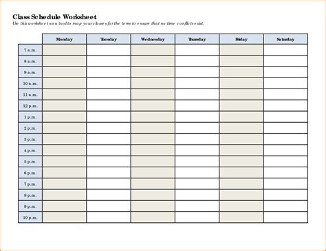 the printable schedule for class schedules is shown in this file, which ...