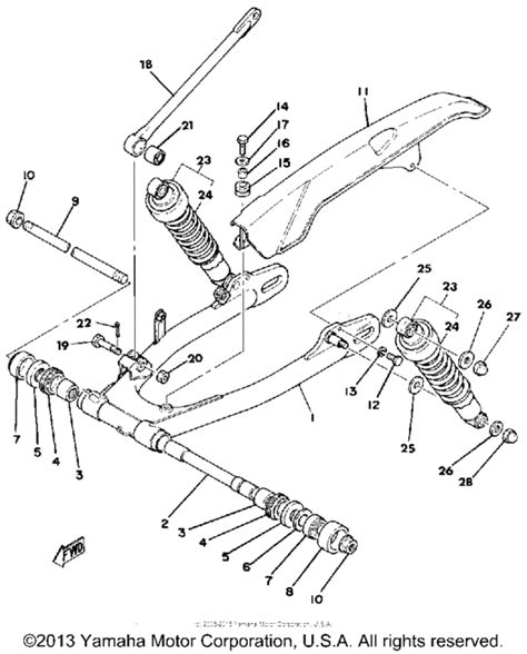 Rear arm - rear cushion - chain case for 1978 Yamaha SR500 | USA sales ...