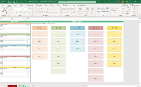 Affinity Diagram Excel Template - Simple Sheets