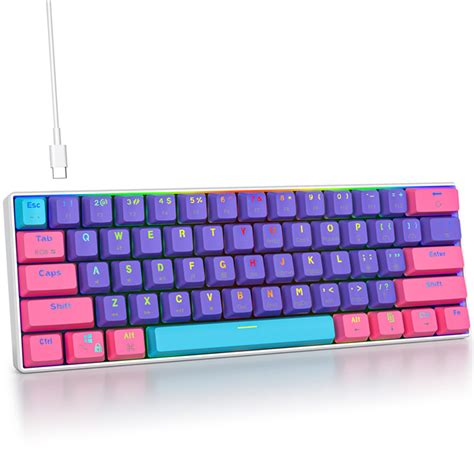 Buy Protable 60% Percent Gaming Keyboard Mechanical, Mini Compact RGB ...