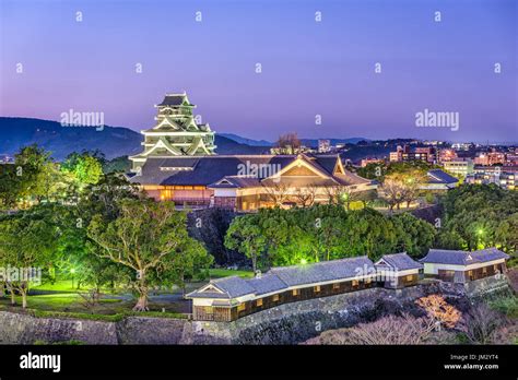 Kumamoto, Japan at Kumamoto Castle at night Stock Photo - Alamy