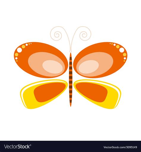 Butterfly orange art Royalty Free Vector Image