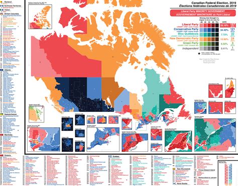 2019 Canadian federal election results map : r/MapPorn