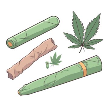 Blunt Clipart Vector, Including Marijuana Leafs With A Cigarette ...