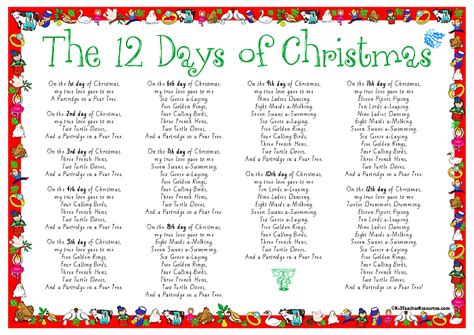 Days Of Christmas Song, Xmas Songs, 12 Days Of Xmas, Christmas Lyrics ...