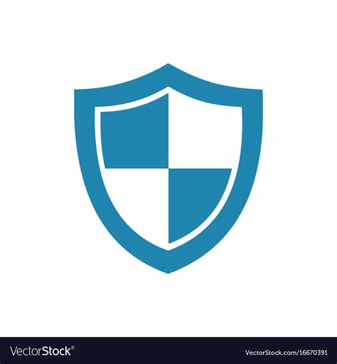 Blue high security shield icon on a white Vector Image