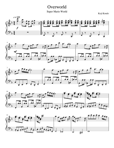 Super Mario World - Overworld Theme Sheet music for Piano (Solo ...