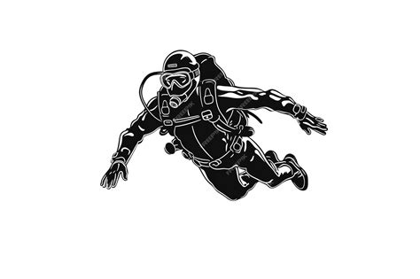 Premium AI Image | Diving Silhouette on white background