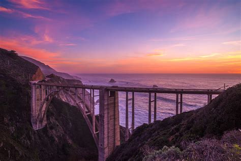 Sunset at Bixby Bridge | Bixby bridge, California travel road trips, Sunset