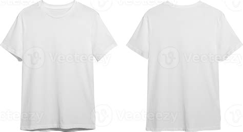 Weiß Herren klassisch T-Shirt Vorderseite und zurück 23370464 PNG