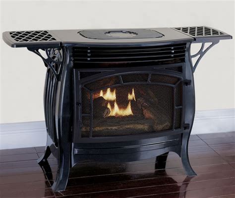 Duluth Forge 28 Inch Dual Fuel Vent Free Gas Stove - Glossy Black in ...