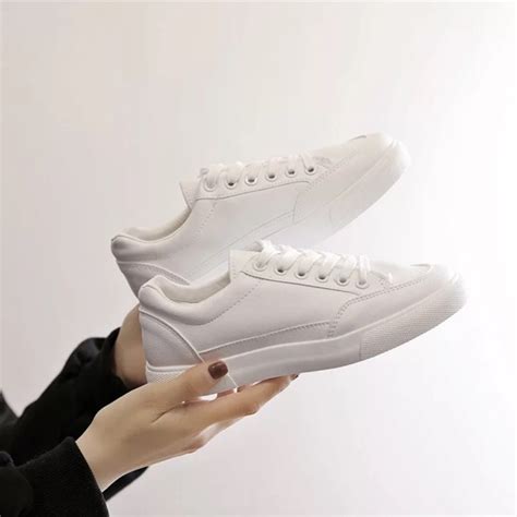 White rubber shoes for women’s leather #791(add 1 size ) | Shopee ...