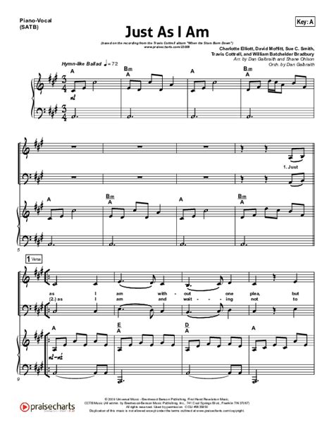 Just As I Am Sheet Music PDF (Travis Cottrell) - PraiseCharts