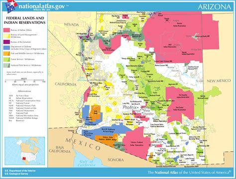 Map of Arizona (Map Federal Lands and Indian Reservations ...