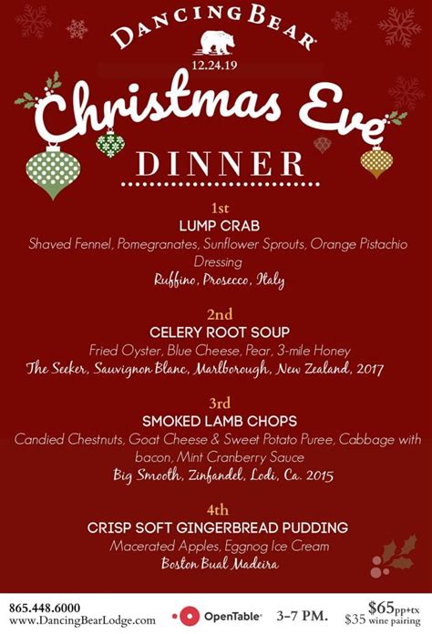 Christmas Eve Dinner | Dancing Bear Lodge