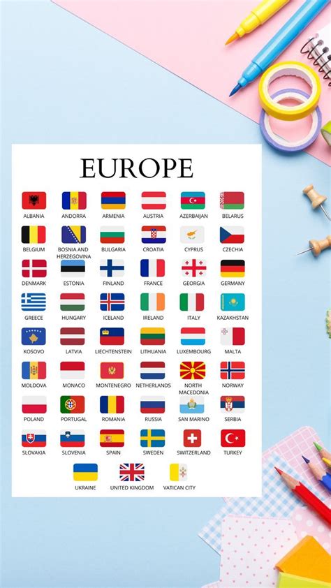 Flags Of European Countries With Names