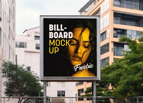 Free Outdoor Advertising Square City Billboard Mockup PSD - Good Mockups