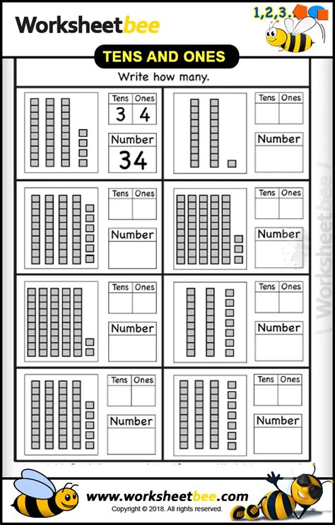 Tens and Ones Worksheet Printable - Worksheet Bee