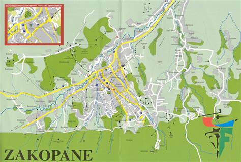 Map of Zakopane, Poland